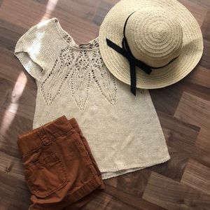 Lucky Brand Crochet Tee